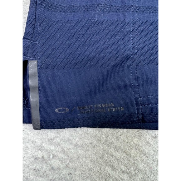 Oakley Polo Shirt Mens XL Navy Blue Stripe Golf Athletic Performance Stretch - Picture 5 of 10